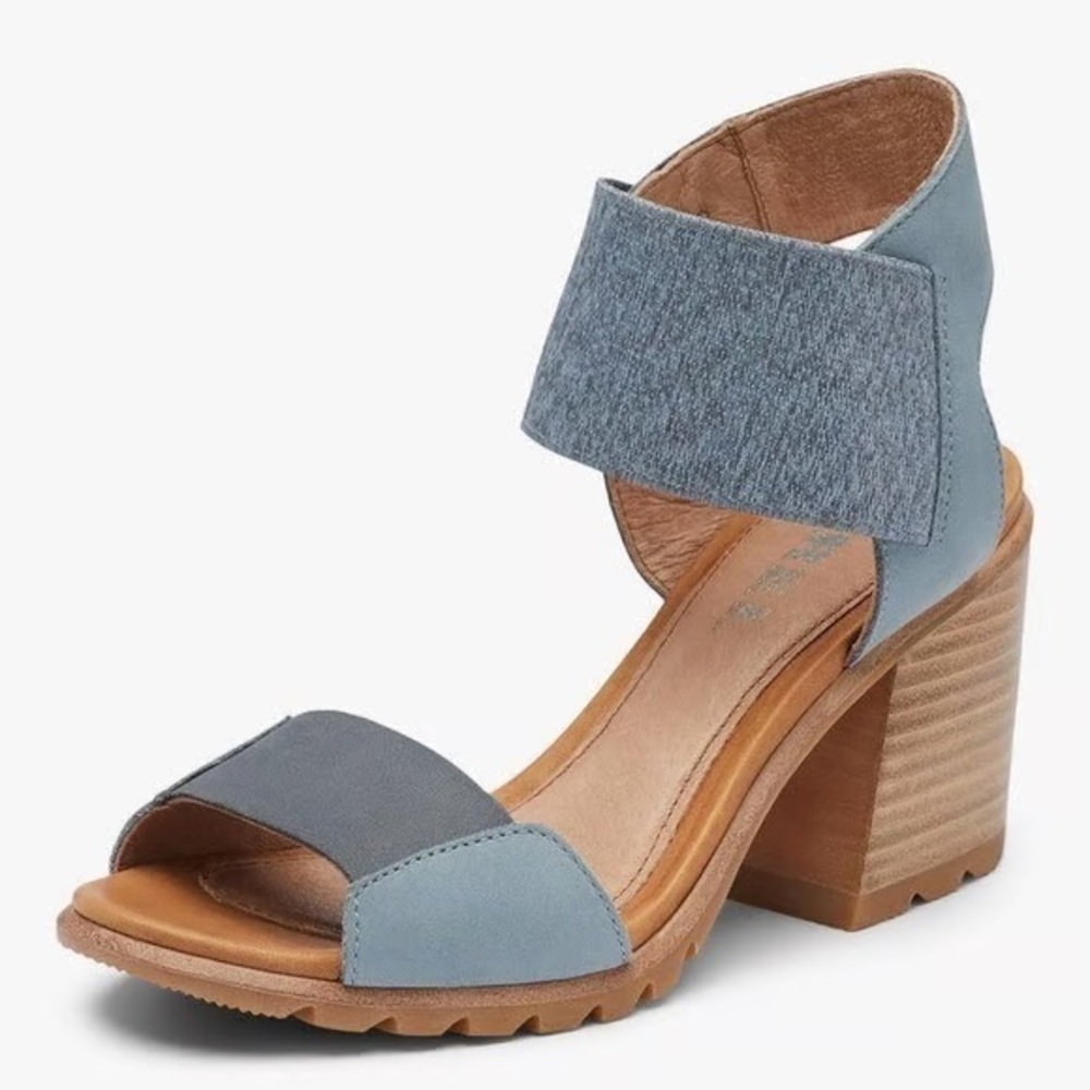 NWOB Sorel Nadia Block Heel Cinder Gray Blue 10.5